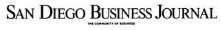 SAN DIEGO BUSINESS JOURNAL THE COMMUNITY OF BUSINESS logo