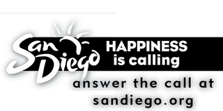SAN DIEGO HAPPINESS IS CALLING ANSWER THE CALL AT SANDIEGO.ORG logo