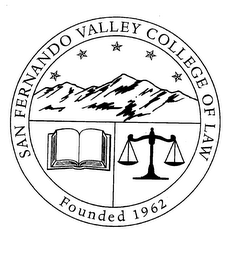 SAN FERNANDO VALLEY COLLEGE OF LAW FOUNDED 1962 logo