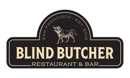 SAN FRANCISCO EST. 2019 BLIND BUTCHER RESTAURANT & BAR logo