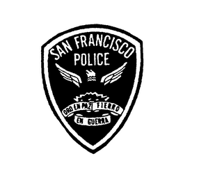 SAN FRANCISCO POLICE ORO EN PAZ FIERRO EN GUERRA logo