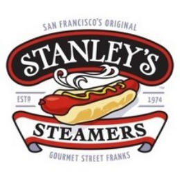 SAN FRANCISCO'S ORIGINAL STANLEY'S STEAMERS GOURMET STREET FRANKS ESTD. 1974 logo