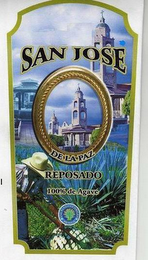 SAN JOSE DE LA PAZ REPOSADO 100% DE AGAVE ENVASADO DE ORIGEN MEXICO logo