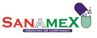 SANAMEX ¡MEDICINA DE CONFIANZA! logo