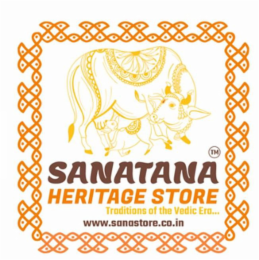 SANATANA HERITAGE STORE TRADITIONS OF THE VEDIC ERA... WWW.SANASTORE.CO.IN logo