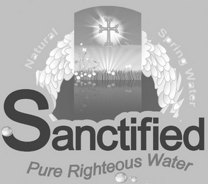 SANCTIFIED PURE RIGHTEOUS WATER NATURAL SPRING WATER logo