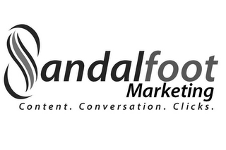 SANDALFOOT MARKETING. CONTENT. CONVERSATION. CLICKS. logo