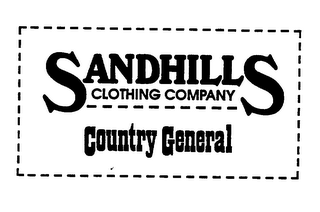 SANDHILLS CLOTHING COMPANY COUNTRY GENERAL logo