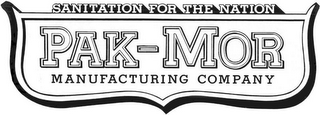 SANITATION FOR THE NATION PAK-MOR MANUFACTURING COMPANY