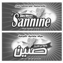 SANNINE EAU MINÉRALE NATURELLE ZERO NITRATE MONT SANNINE 1510 M logo