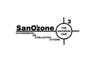 SANOZONE THE MAXIMUM ONE ENVIRONMENTAL AIR STERILIZATION SYSTEMS logo