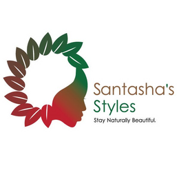SANTASHA'S STYLES STAY NATURALLY BEAUTIFUL. logo