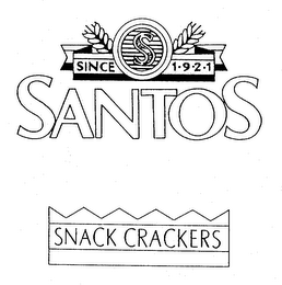 SANTOS SNACK CRACKERS SINCE 1.9.2.1 S logo