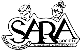 SARA SOCIETY PROTECT THE CHILDREN "SEXUAL ASSAULT RECOVERY ANONYMOUS" logo