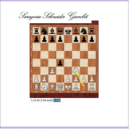 SARAGOSSA SCHNEIDER GAMBIT 1.C3 E5 2.D4 EXD4 3.NF3 1 2 3 4 5 6 7 8 A B C D E F G H logo