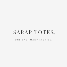 SARAP TOTES ONE BAG, MANY STORIES. logo
