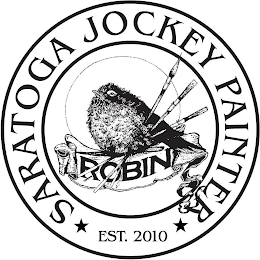 SARATOGA JOCKEY PAINTER EST. 2010 ROBIN logo