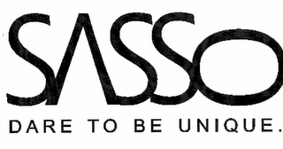 SASSO DARE TO BE UNIQUE. logo