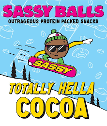 SASSY BALLS SASSY OUTRAGEOUS PROTEIN PACKED SNACKS TOTALLY HELLA COCO SB logo