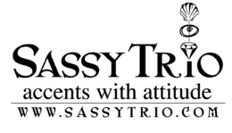 SASSY TRIO ACCENTS WITH ATTITUDE WWW.SASSYTRIO.COM logo