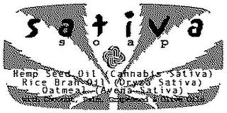 SATIVA SOAP HEMP SEED OIL (CANNABIS SATIVA) RICE BRAN OIL (ORYZA SATIVA) OATMEAL (AVENA SATIVA) WITH COCONUT, PALM, GRAPESEED & OLIVE OILS logo
