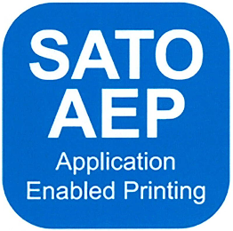 SATO AEP APPLICATION ENABLED PRINTING logo