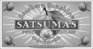 SATSUMAS SOUTHERN SUNSHINE SWEET SEEDLESS EASY-TO-PEEL ALABAMA GROWN logo