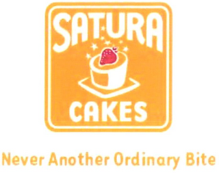 SATURA CAKES NEVER ANOTHER ORDINARY BITE logo