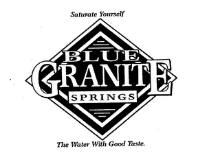 SATURATE YOURSELF BLUE GRANITE SPRINGS THE WATER WITH GOOD TASTE. logo
