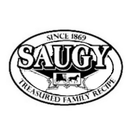 SAUGY SINCE 1869 TREASURED FAMILY RECIPE logo