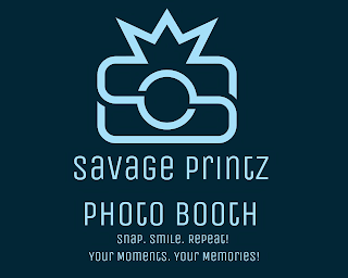 SAVAGE PRINTZ PHOTO BOOTH SNAP. SMILE. REPEAT! YOUR MOMENTS. YOUR MEMORIES! logo