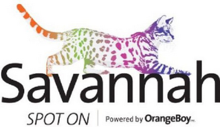 SAVANNAH POWERED BY ORANGEBOY INC. SPOTON logo