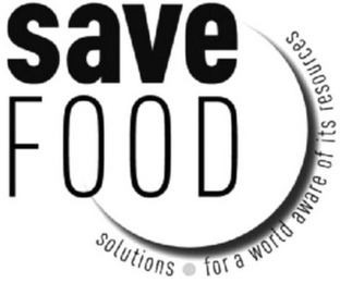 SAVE FOOD SOLUTIONS FOR A WORLD AWARE OF ITS RESOURCES logo