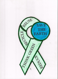 SAVE THE EARTH THINK GREEN REDUCE RECYCLE REFUSE logo