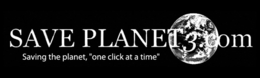 SAVEPLANET3.COM SAVING THE PLANET, "ONE CLICK AT A TIME" logo