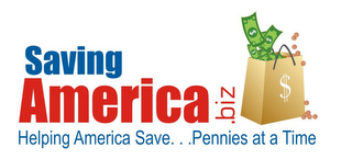 SAVING AMERICA. BIZ HELPING AMERICA SAVE. . .PENNIES AT A TIME logo