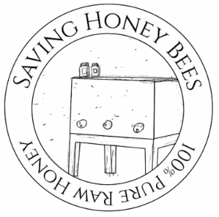 SAVING HONEY BEES 100% PURE RAW HONEY logo