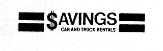 SAVINGS CAR AND TRUCK RENTALS logo