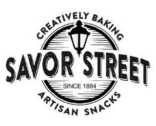 SAVOR STREET CREATIVELY BAKING ARTISAN SNACKS SINCE 1884 logo