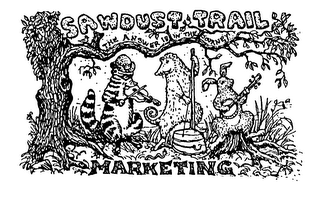 SAWDUST TRAIL THE ANSWER IS IN THE JOURNEY MARKETING logo