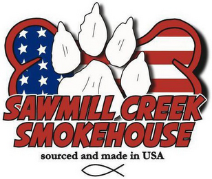 SAWMILL CREEK SMOKEHOUSE SOURCED AND MADE IN USA logo