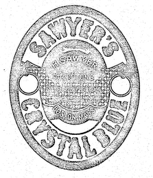 SAWYER'S CRYSTAL BLUE H. SAWYER BOSTON, MASS. logo