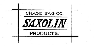 SAXOLIN CHASE BAG CO. PRODUCTS. logo