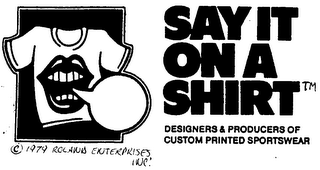 SAY IT ON A SHIRT DESIGNERS & PRODUCERS OF CUSTOM PRINTED SPORTSWEAR logo