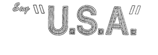 SAY "U.S.A." logo