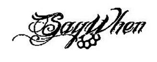 SAY WHEN logo
