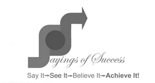 SAYINGS OF SUCCESS SAY IT SEE IT BELIEVE IT ACHIEVE IT! logo