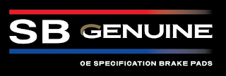 SB GENUINE OE SPECIFICATION BRAKE PADS logo
