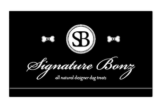 SB SIGNATURE BONZ ALL NATURAL DESIGNER DOG TREATS logo