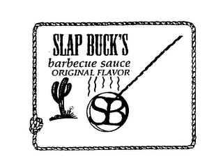 SB SLAP BUCK'S BARBECUE SAUCE ORIGINAL FLAVOR logo